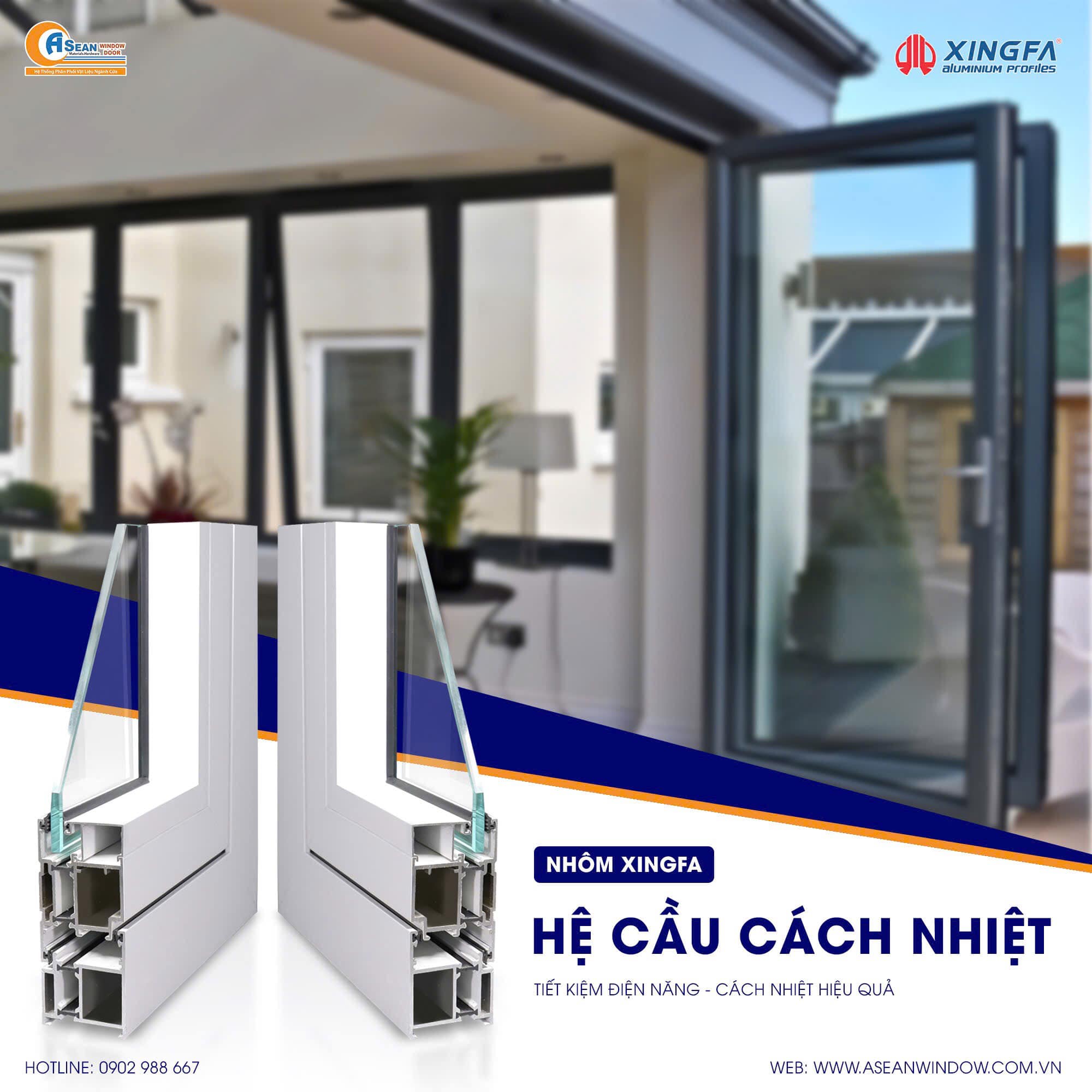Nhôm xingfa hệ cầu cách nhiệt
