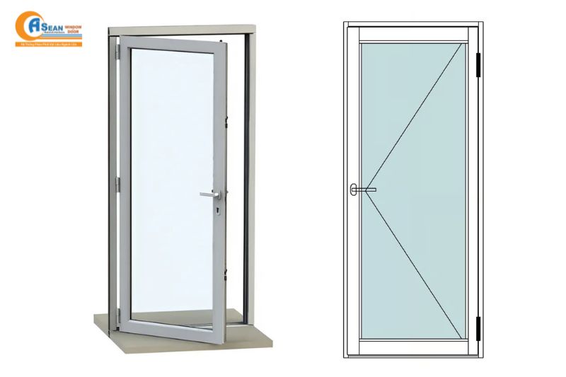 cửa nhôm kính 1 cánh
