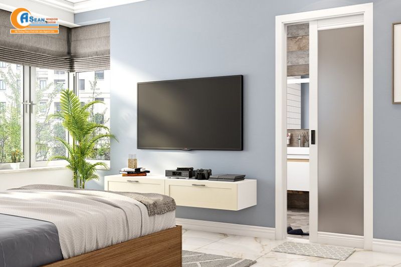 cửa nhôm xingfa 1 cánh phòng ngủ