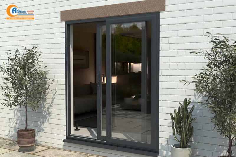 mẫu cửa nhôm 2 cánh hệ 55
