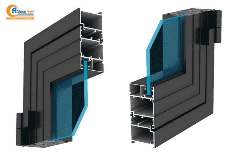 mẫu cửa nhôm 2 cánh hệ 55