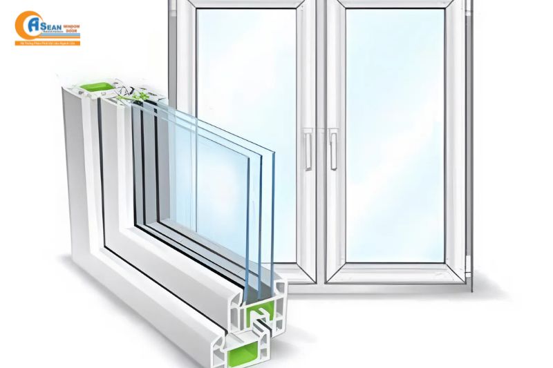 cách trừ cửa lùa 2 cánh hệ 55