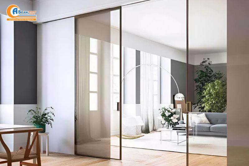 cách trừ cửa lùa 2 cánh hệ 55
