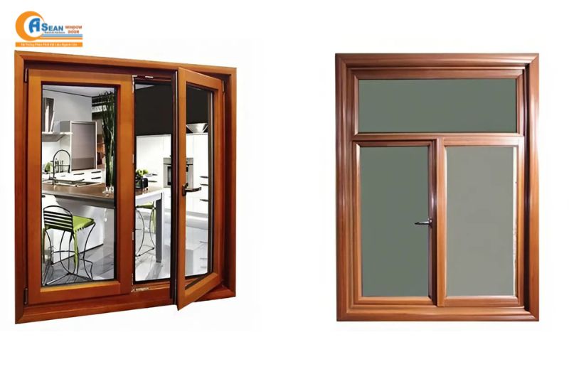 Cửa nhôm giả gỗ 2 cánh