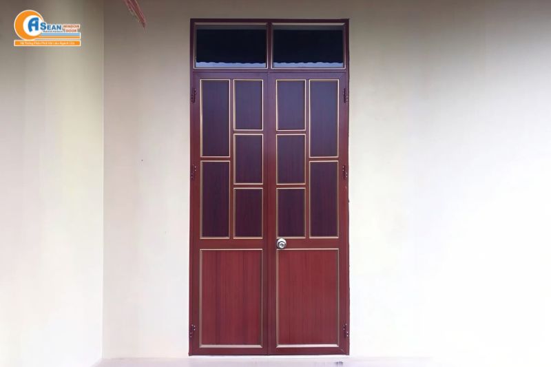 Cửa nhôm giả gỗ 2 cánh