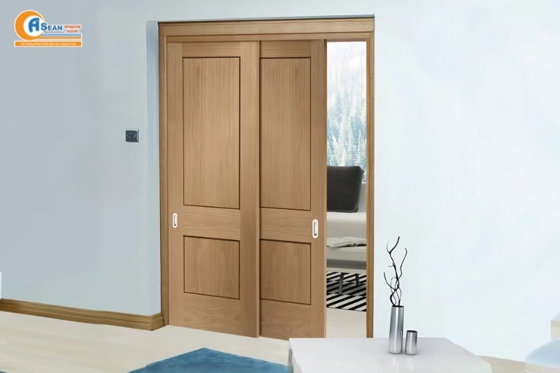 Cửa nhôm giả gỗ 2 cánh