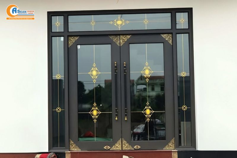 cửa nhôm thủy lực 2 cánh