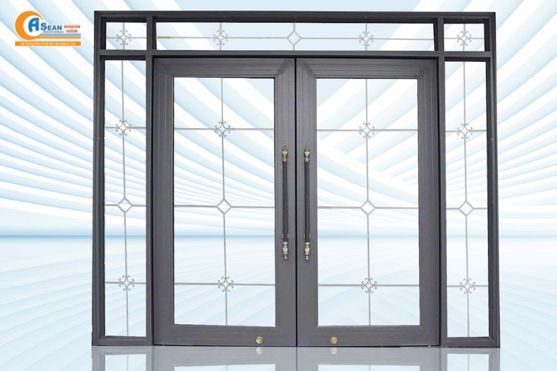 cửa nhôm thủy lực 2 cánh