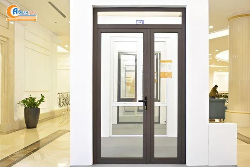 cửa nhôm thủy lực 2 cánh