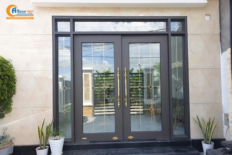 cửa nhôm thủy lực 2 cánh