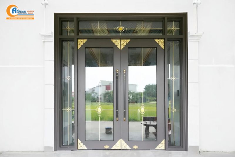 cửa nhôm thủy lực 2 cánh