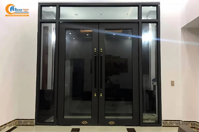 cửa nhôm thủy lực 2 cánh