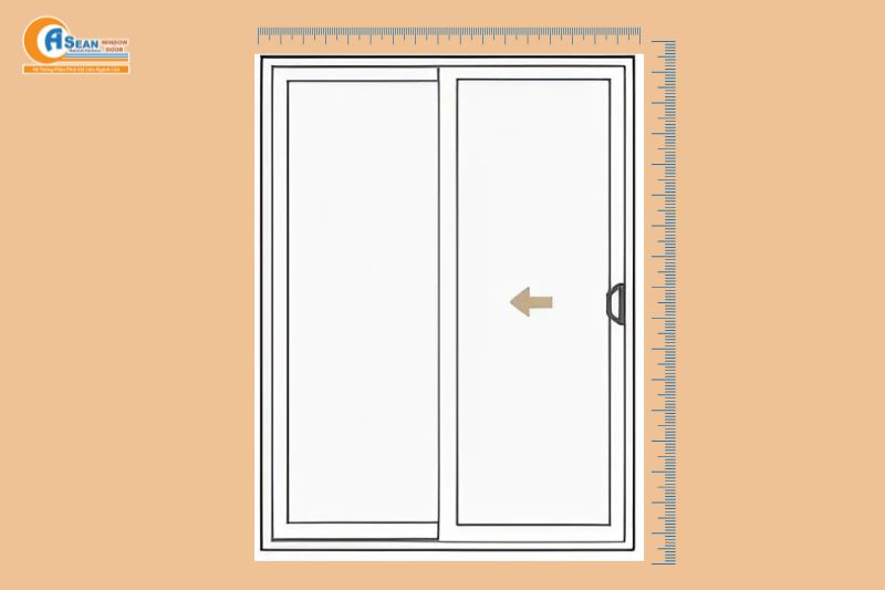 Kích thước cửa lùa 2 cánh