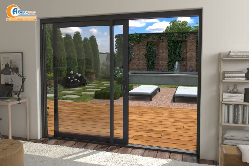 cửa đi lùa 2 cánh hệ 55