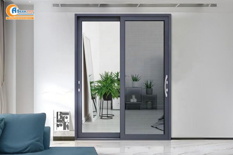 cửa đi lùa 2 cánh hệ 55