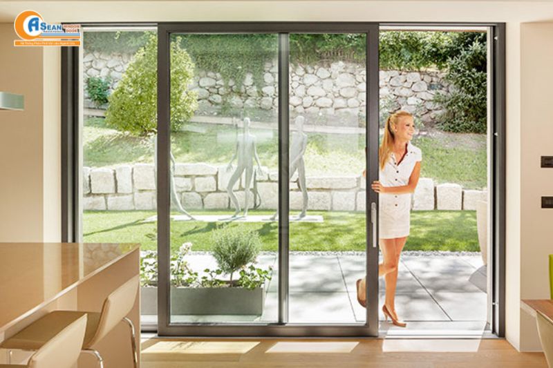 Cửa lùa hệ 55 vát cạnh