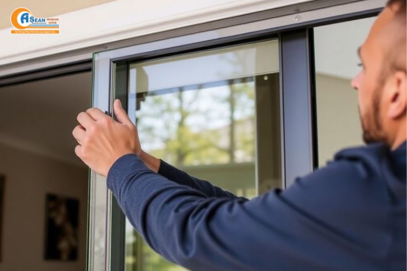 cách trừ cửa đi 4 cánh hệ 55