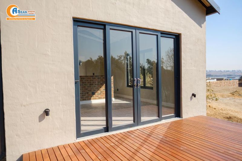 cách trừ cửa đi 4 cánh hệ 55