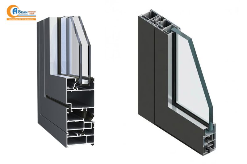 cách trừ cửa lùa 4 cánh hệ 55