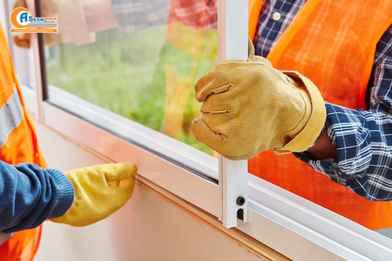 cách trừ cửa lùa 4 cánh hệ 55