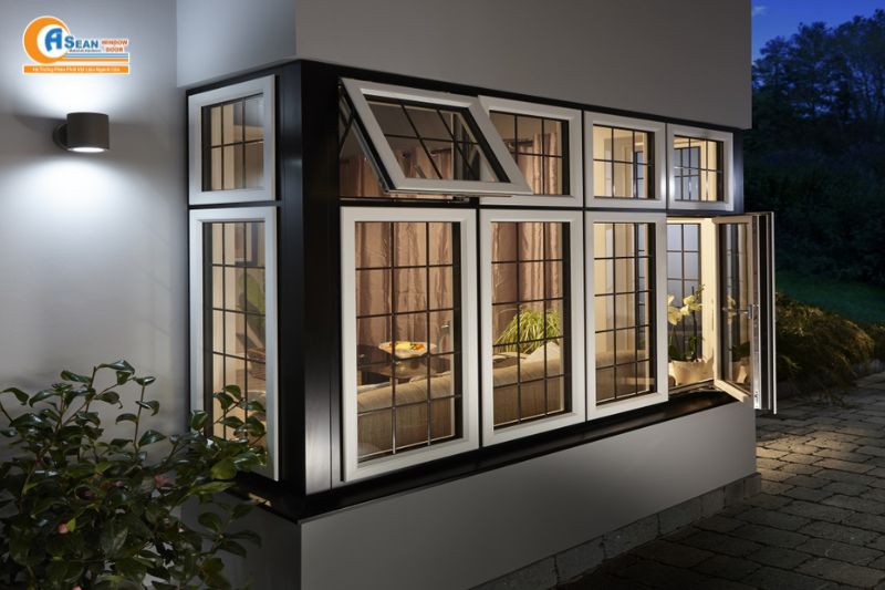 cách trừ cửa sổ mở 4 cánh hệ 55
