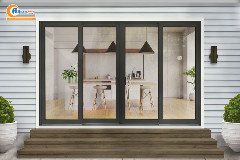 cửa nhôm 4 cánh hệ 55