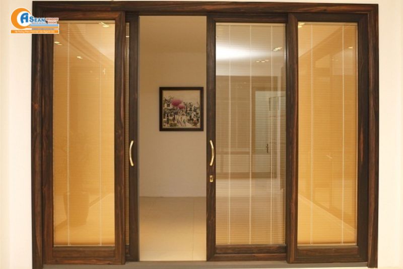mẫu cửa nhôm 4 cánh hệ 55