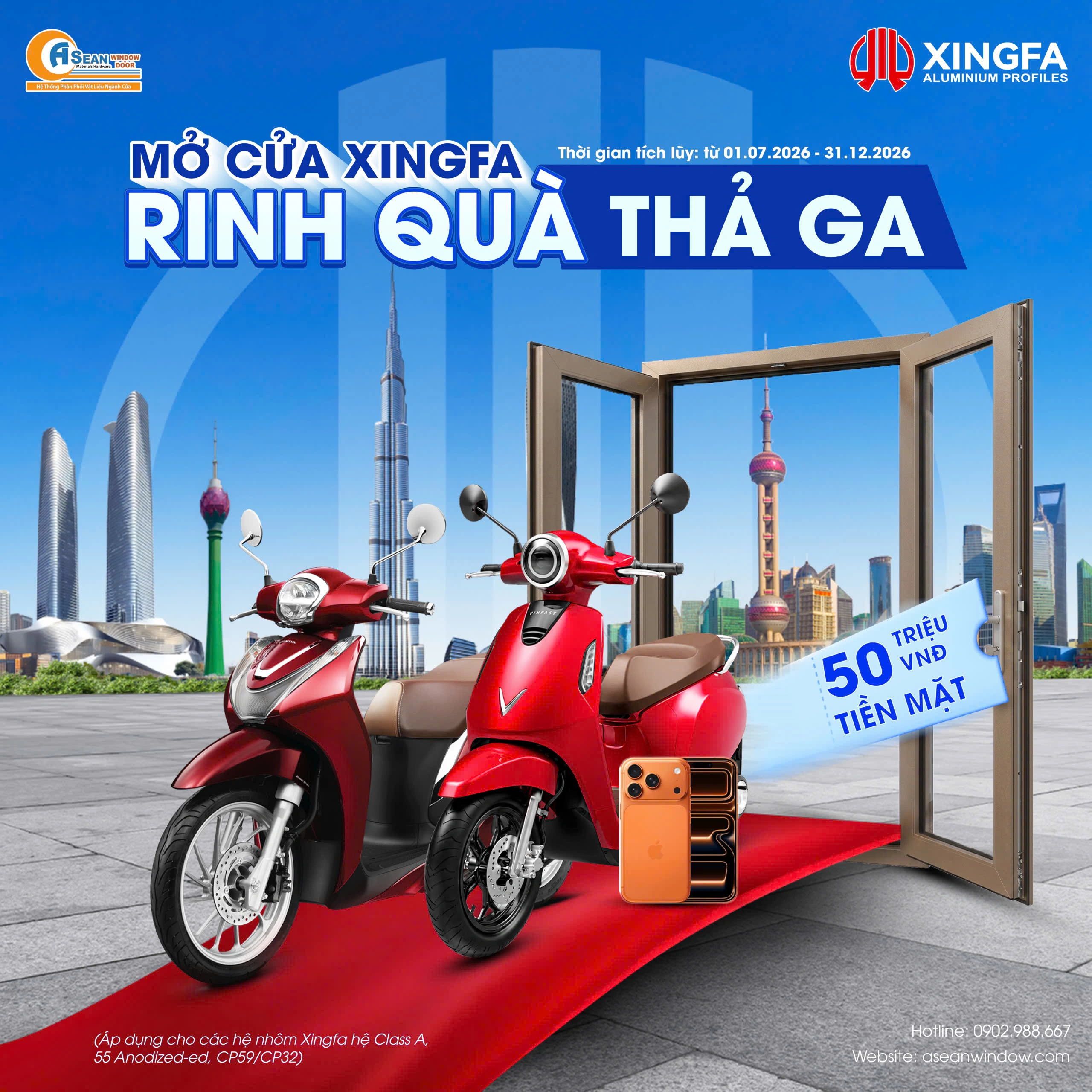 MỞ CỬA XINGFA – RINH QUÀ THẢ GA