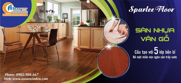 SÀN NHỰA VÂN GỖ HÈM KHÓA SPARLEE FLOOR