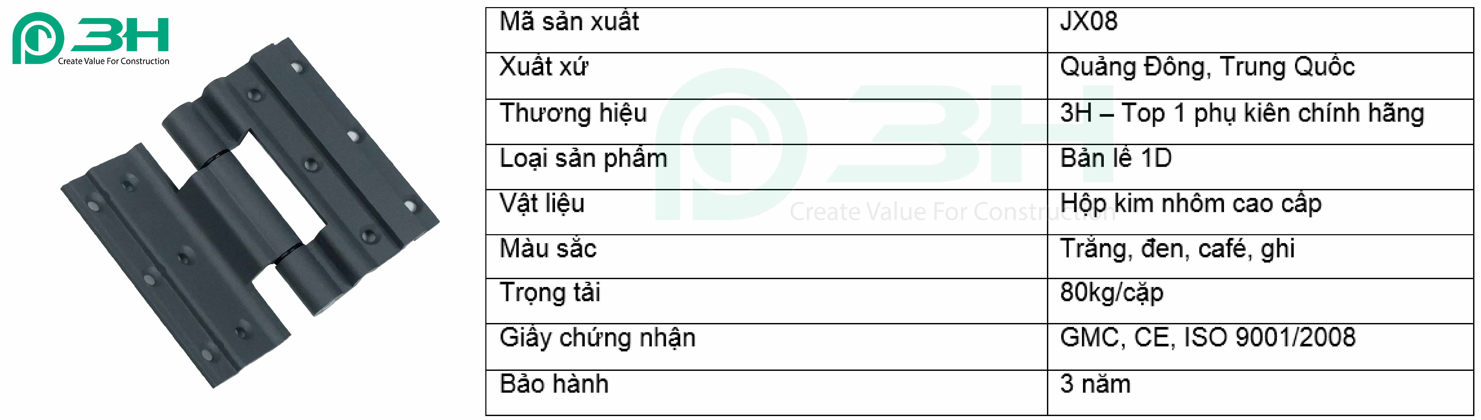 BẢN LỀ LÁ 1D JX80