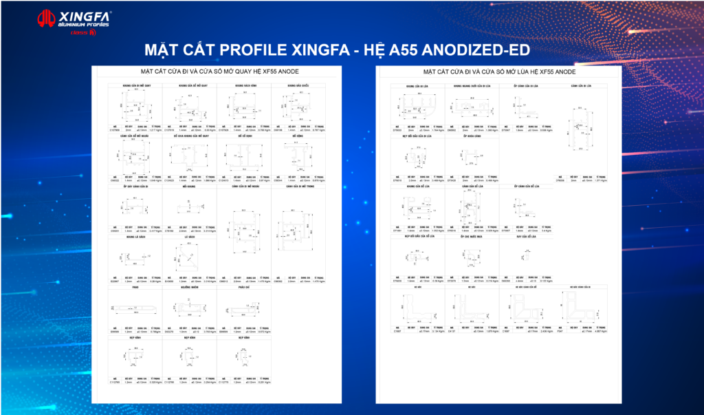 XINGFA HỆ 55 ANODIZED