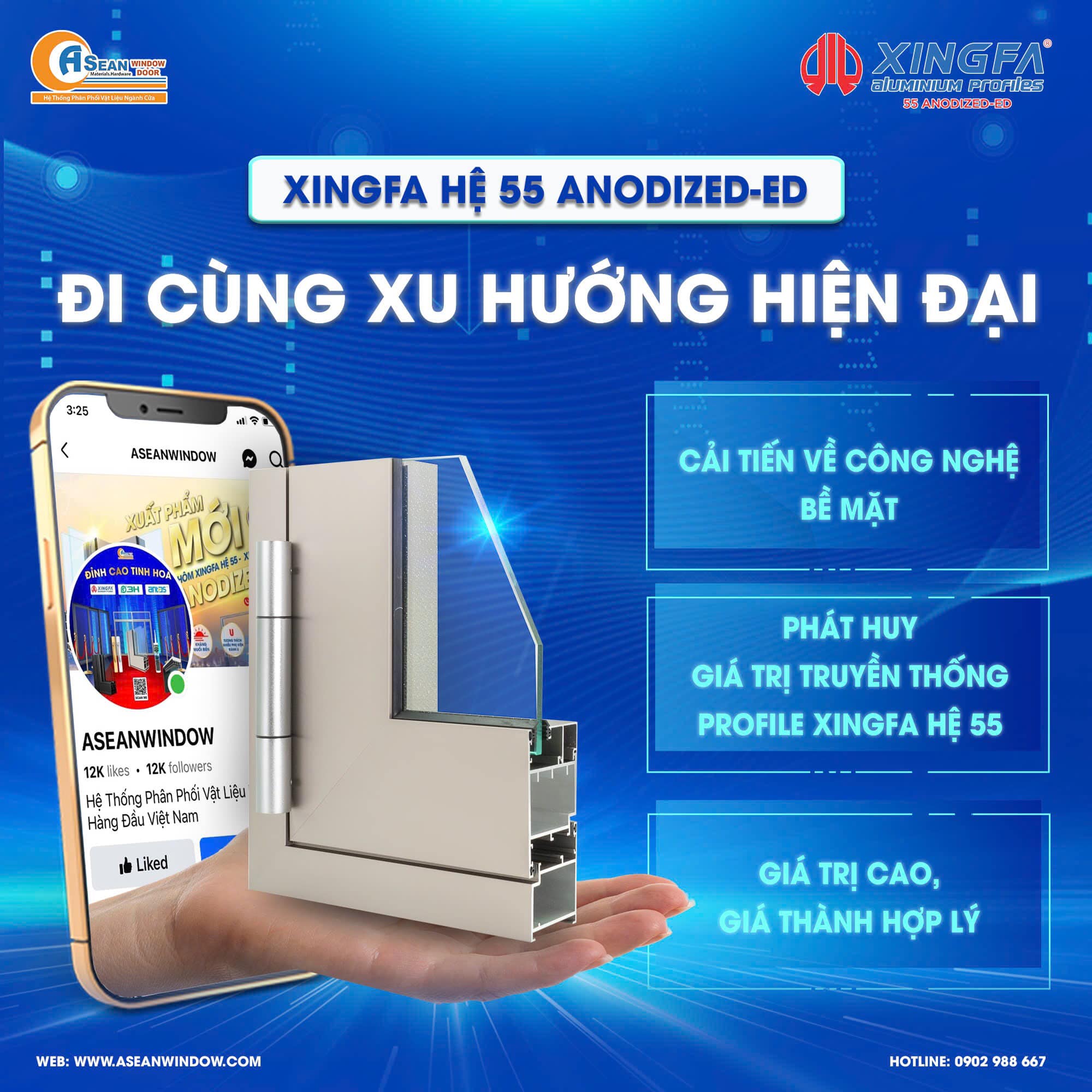 XINGFA Hệ 55 ANODIZED-ED