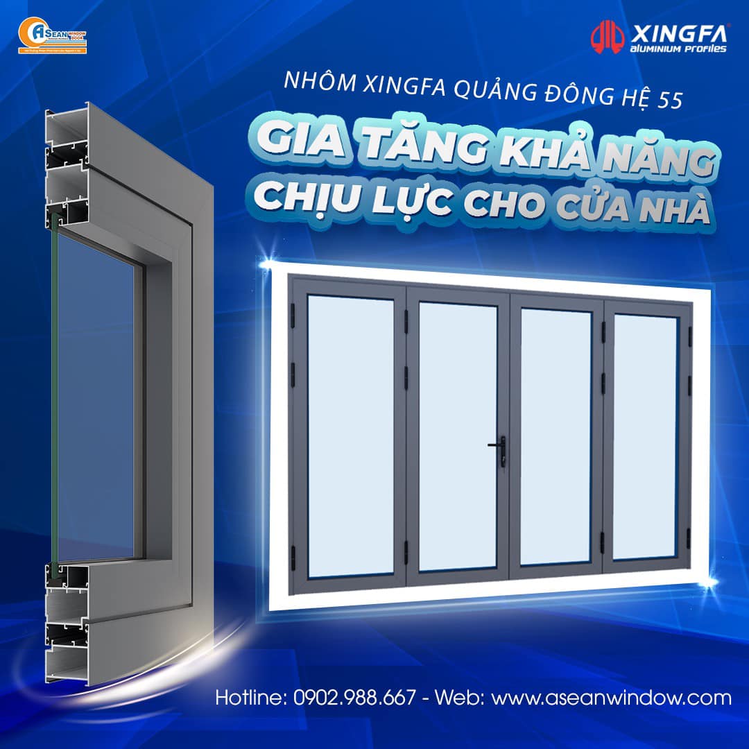 Nhôm Xingfa Quảng Đông Hệ 55