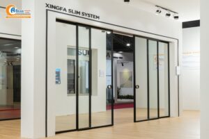 cửa lùa nhôm kính 4 cánh